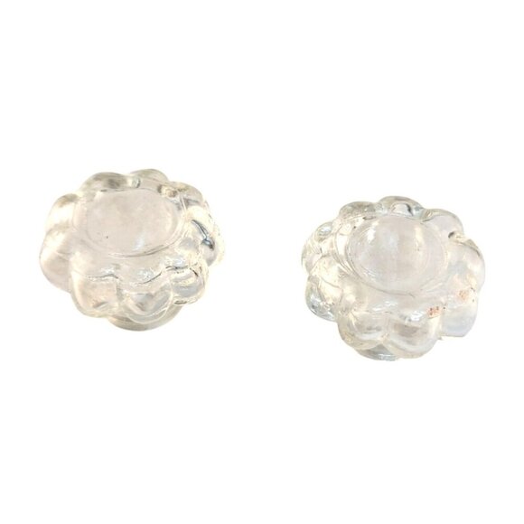 Vintage Glass Coffee Percolator Replacement Tops Set Of 2 Clear Floral Design Fi - Picture 1 of 8